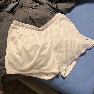 white champion shorts. size medium